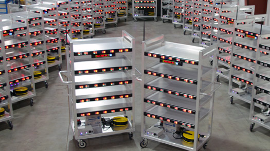Mobile Picking Carts Support Wave, Batch Picking of Multiple Orders Simultaneously.