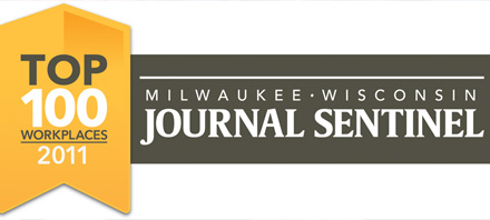 Milwaukee Journal Sentinel Top 100 Workplace Award Logo.