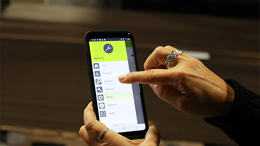 pick to light mobile app to check settings, dashboard, diagnostics, etc.