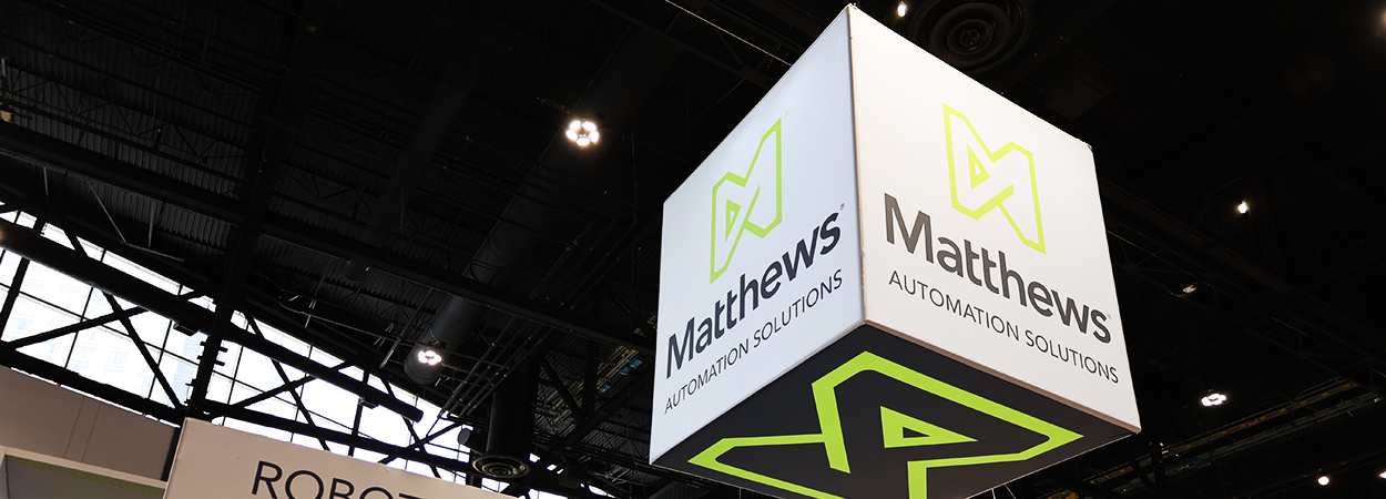 Matthews Automation Trade Show Sign for ProMat and MODEX